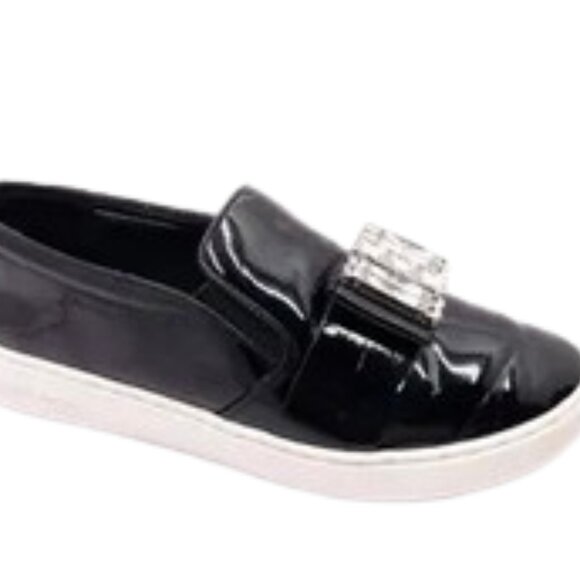 Michael Kors Black Patent Leather Loafers with Crystal Embellishment - Picture 6 of 8